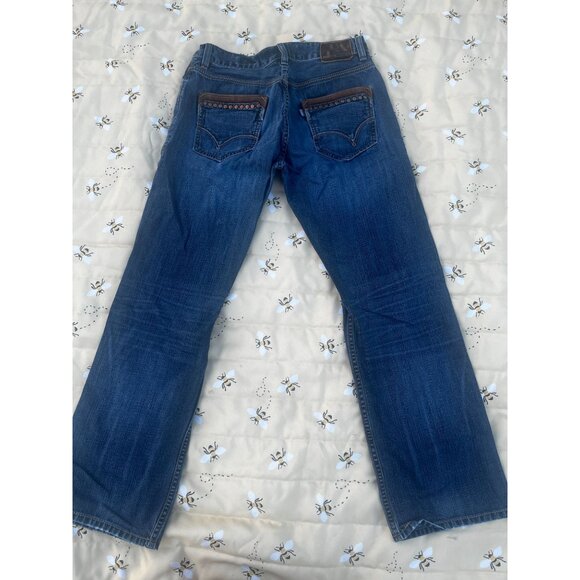 Miss Me Denim Dark Blue Signature Boot Coot Cut Rhinestone Denim Jp5002-32 sz 28 - Picture 2 of 9